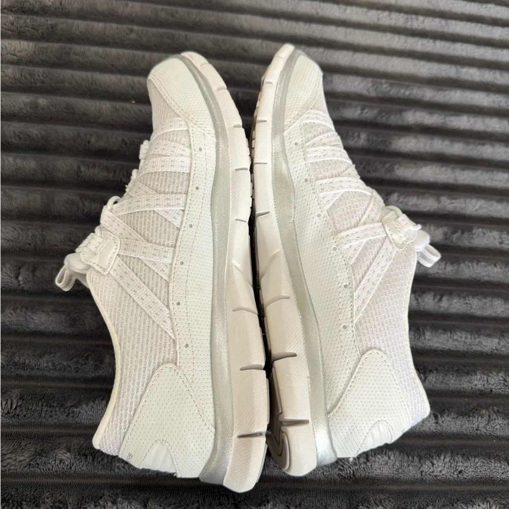 Skechers Air-Cooled Memory Foam Women's White Slip-On Walking Sneakers - Picture 8 of 11